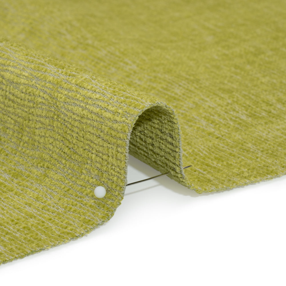 Chenille Upholstery Woven with Latex Backing - Lime - Lovell Collection