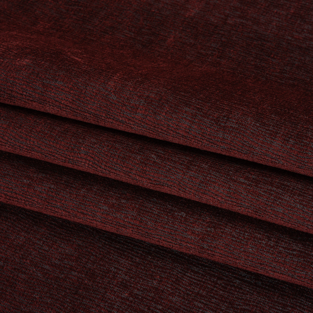 Chenille Upholstery Woven with Latex Backing - Merlot - Lovell Collection