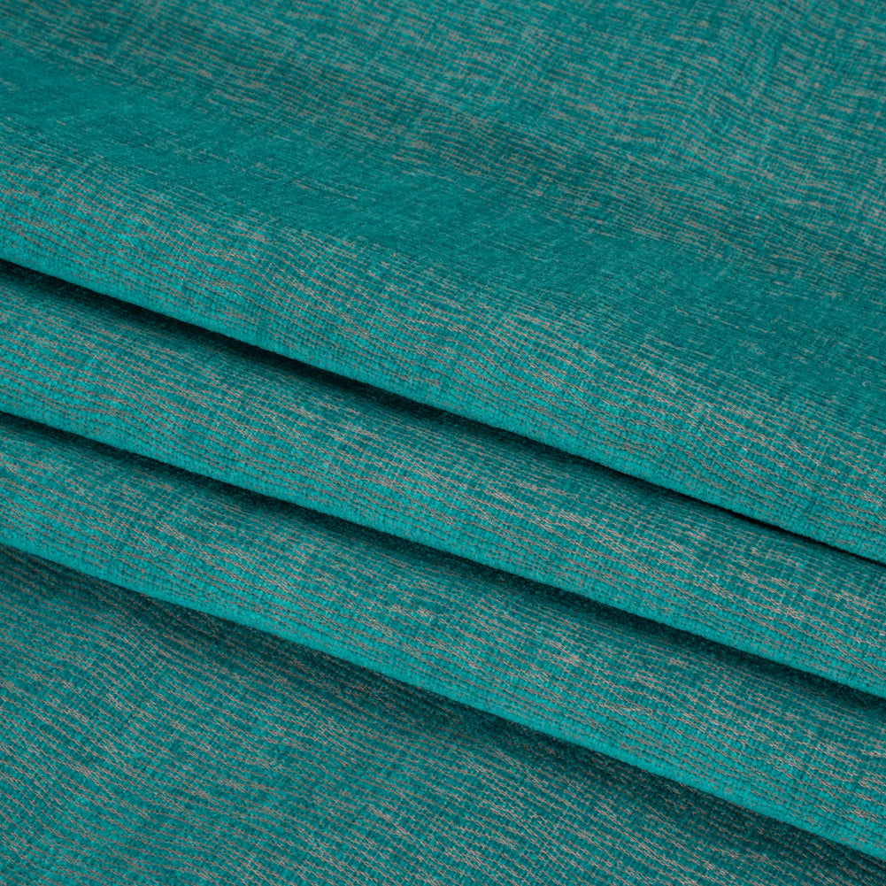 Chenille Upholstery Woven with Latex Backing - Turquoise - Lovell Collection
