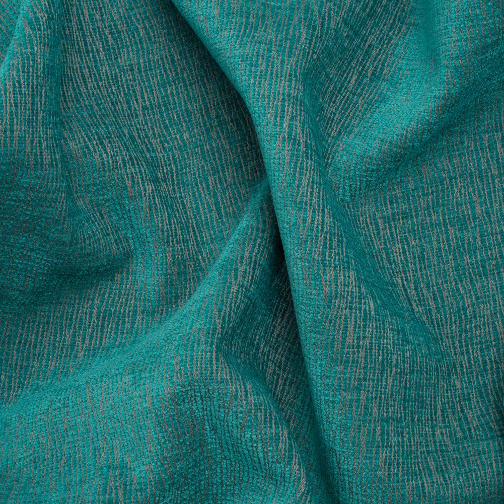 Chenille Upholstery Woven with Latex Backing - Turquoise - Lovell Collection