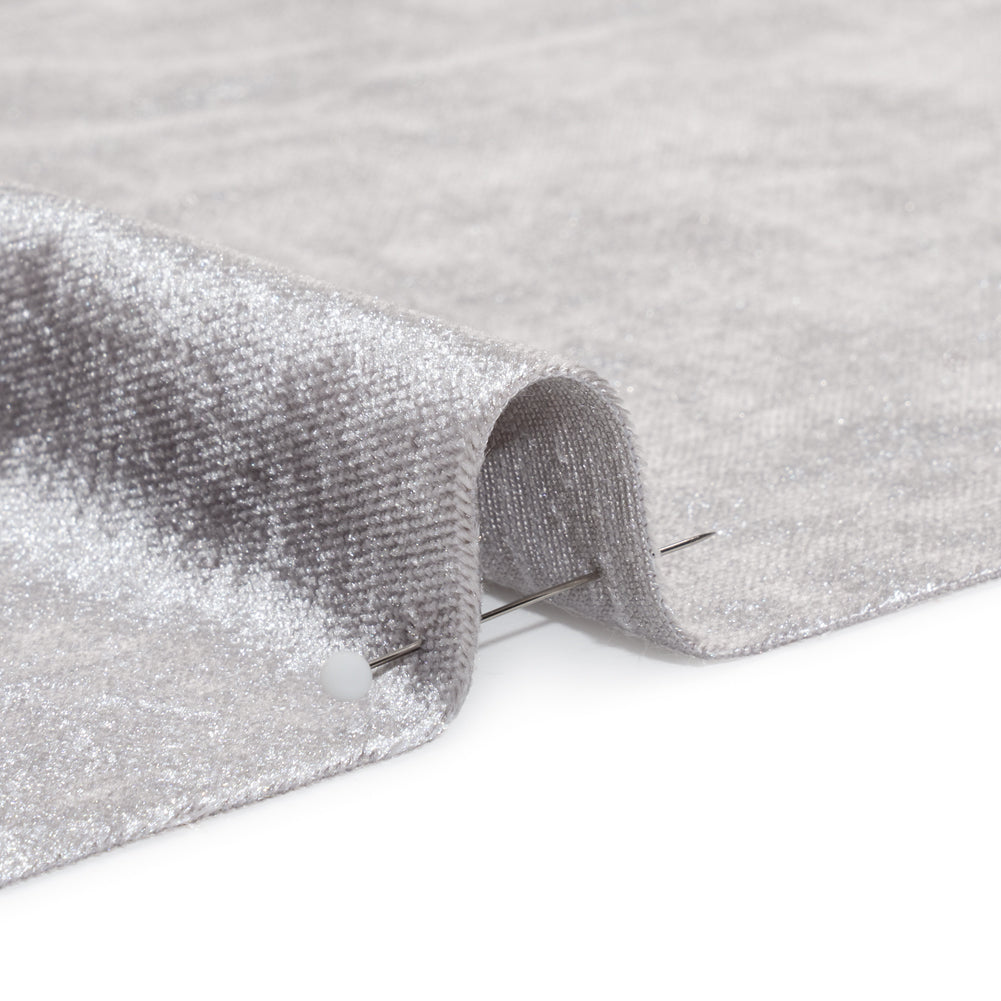 Textured Upholstery Velvet - Chrome - Ainslie Collection