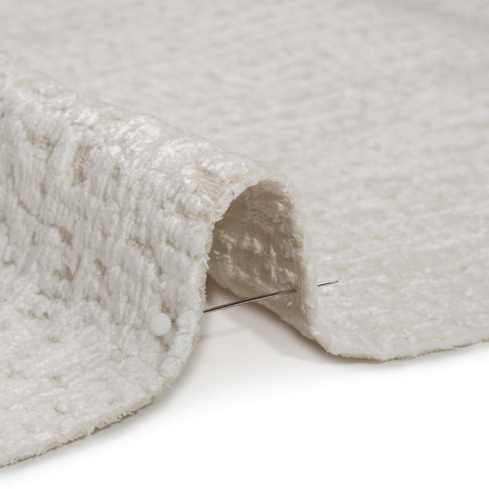 Textured Upholstery Chenille - White Hot - Odie Collection