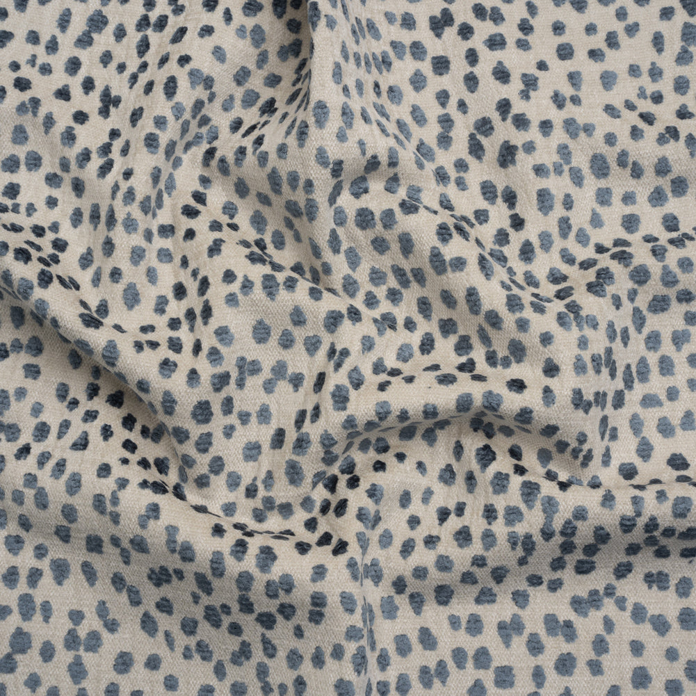 Upholstery Chenille - Azul Spotted - Piperhill Collection