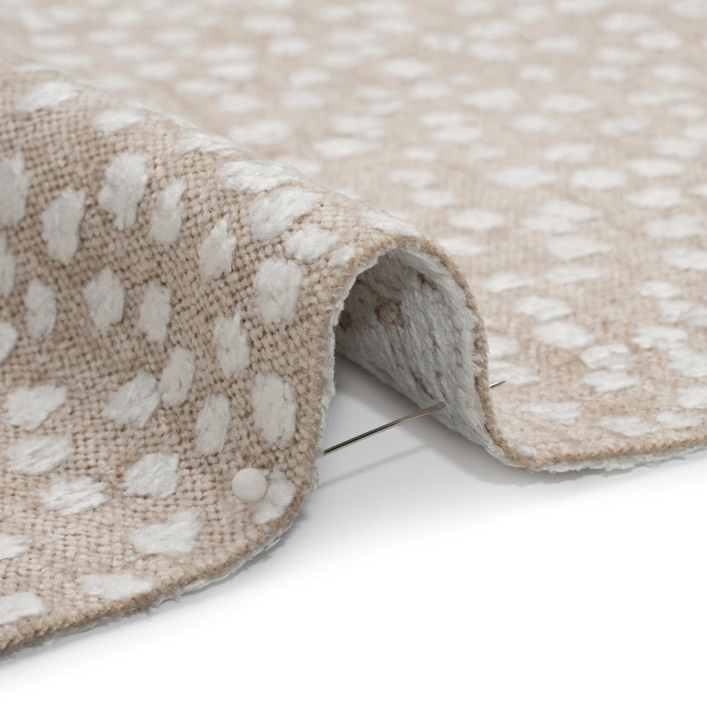 Upholstery Chenille - Beige Spotted - Piperhill Collection