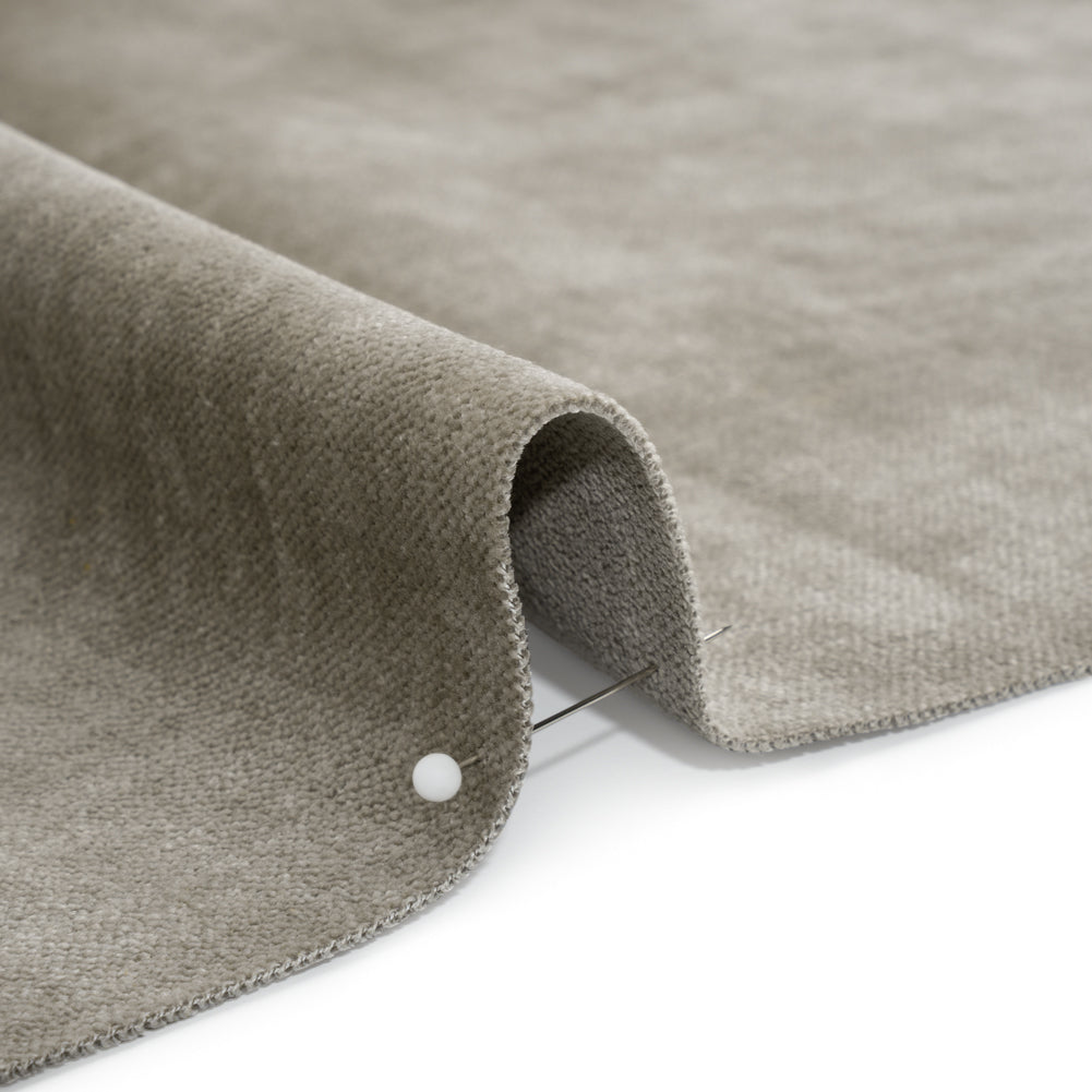 Upholstery Chenille with Latex Backing - Chrome - Tonnet Collection