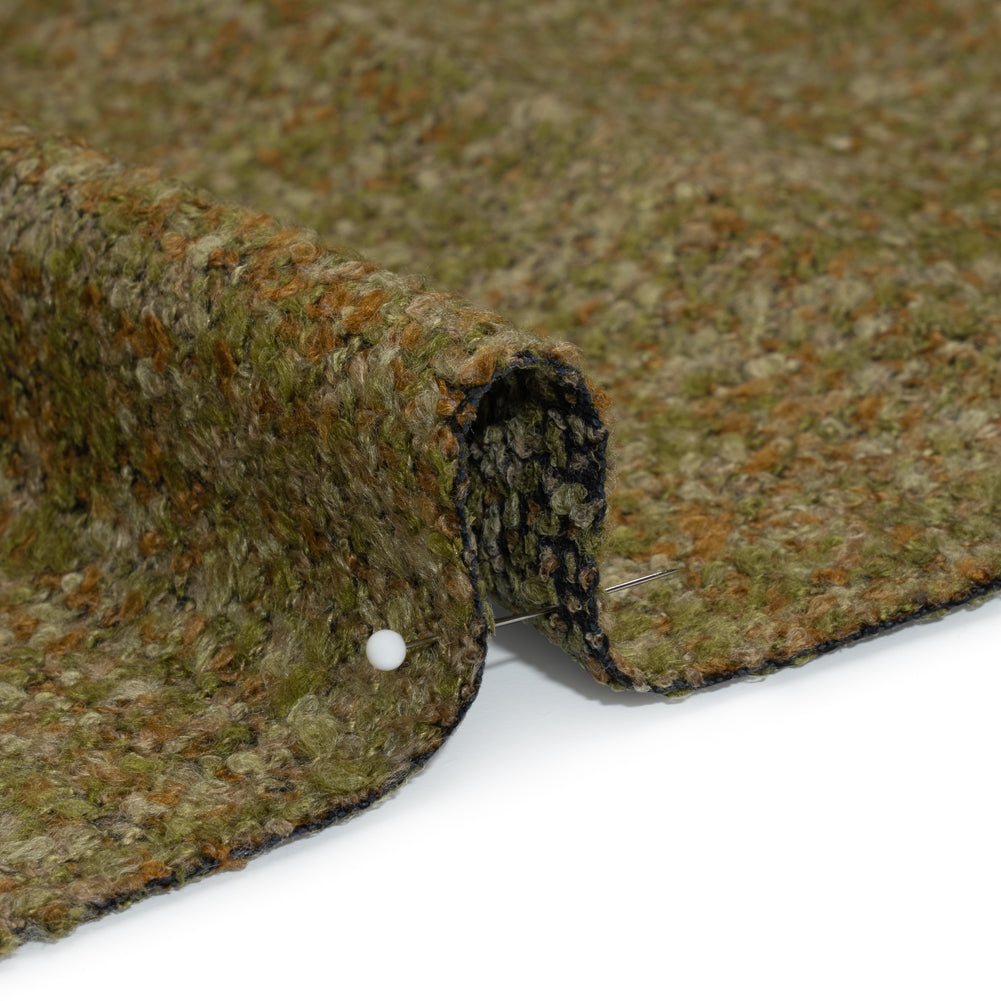 Tweed Upholstery Boucle with Latex Backing - Moss - Algrove Collection