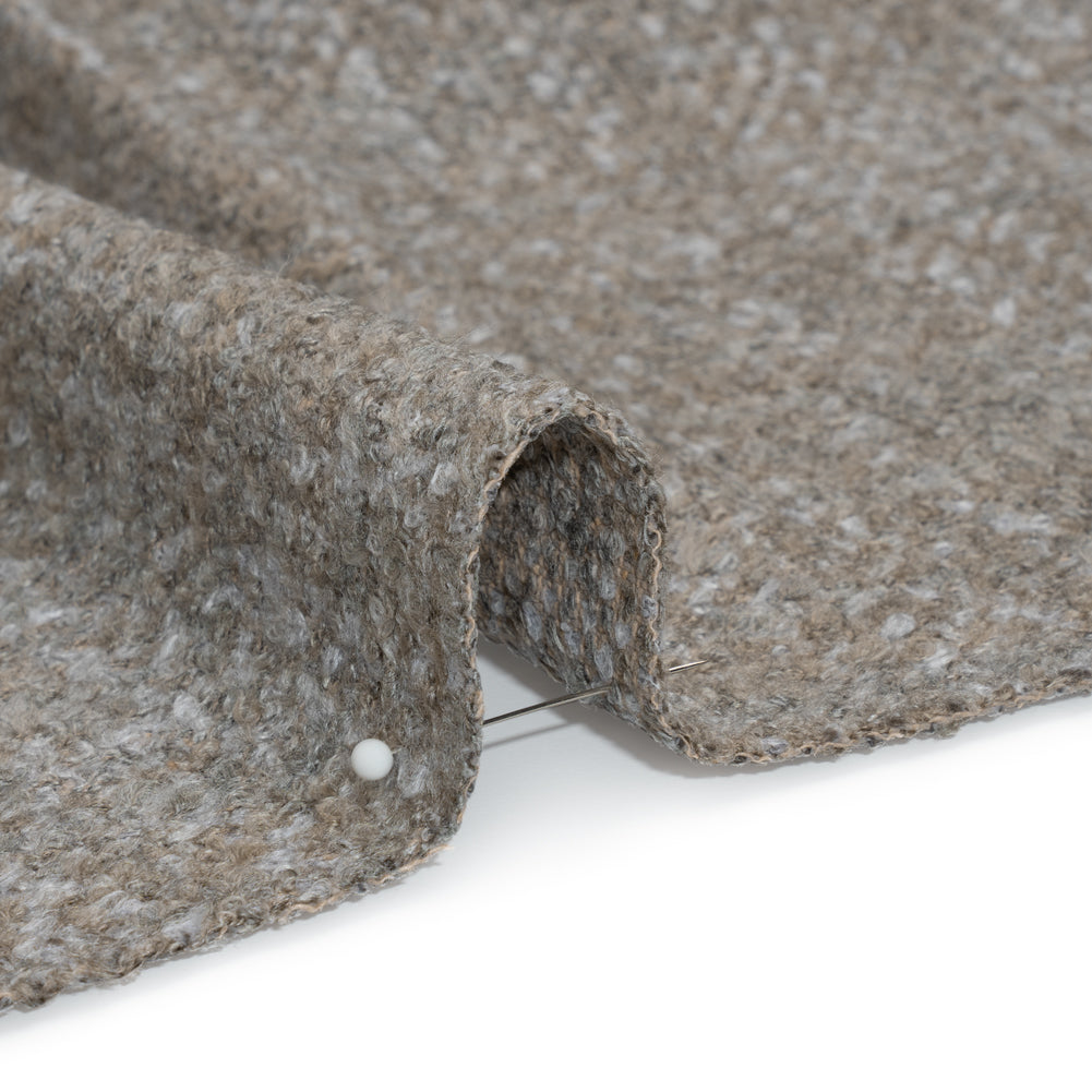 Tweed Upholstery Boucle with Latex Backing - Nickel - Algrove Collection