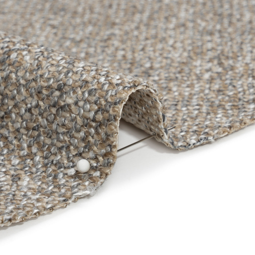 Upholstery Tweed with Latex Backing - Stone - Wyverstone Collection