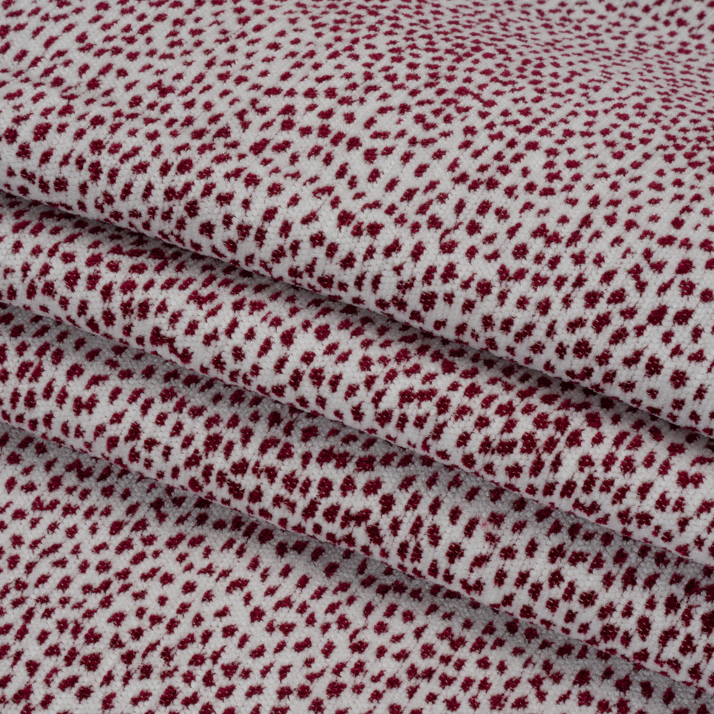 Upholstery Chenille - Raspberry Spotted - Remus Collection