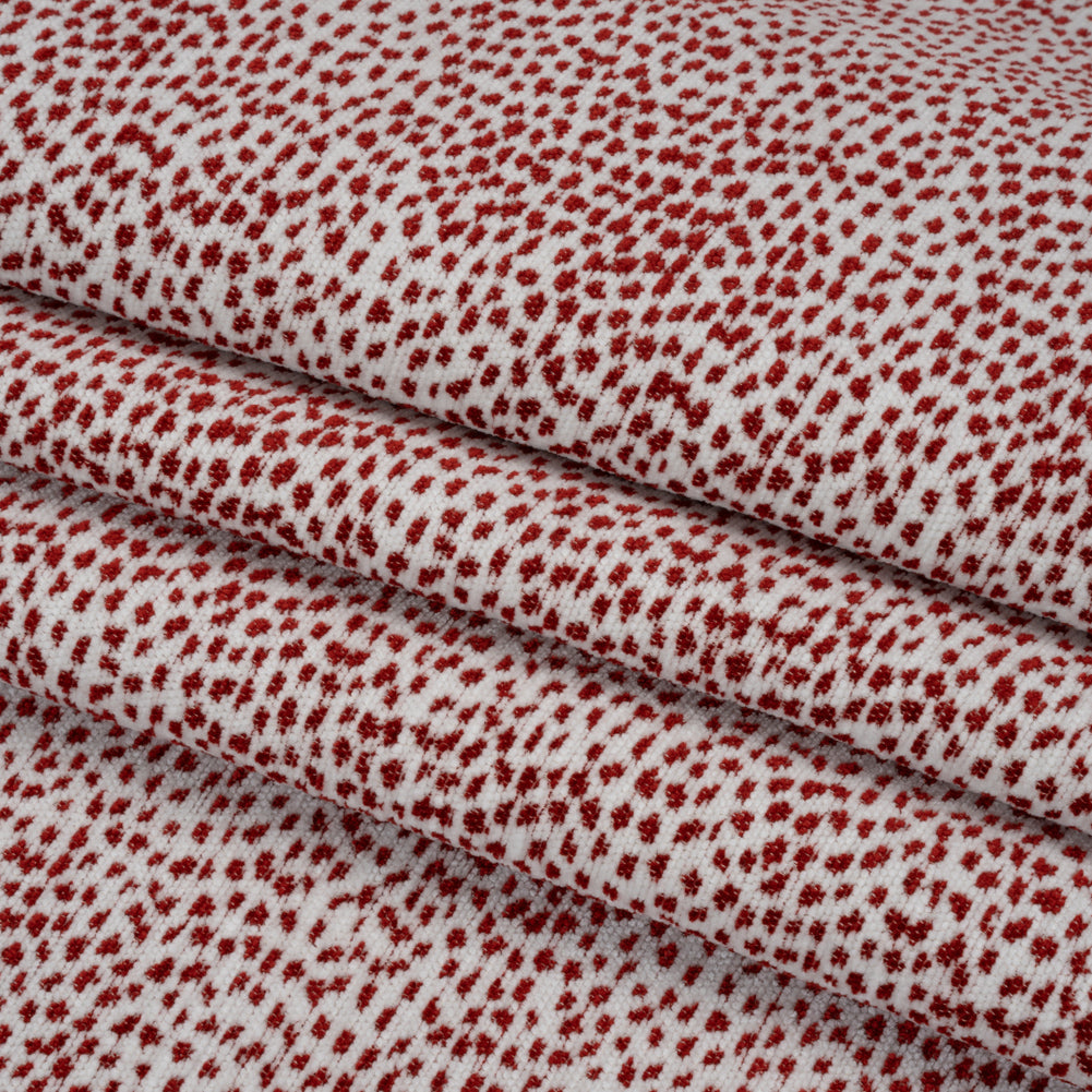 Upholstery Chenille - Ruby Spotted - Remus Collection