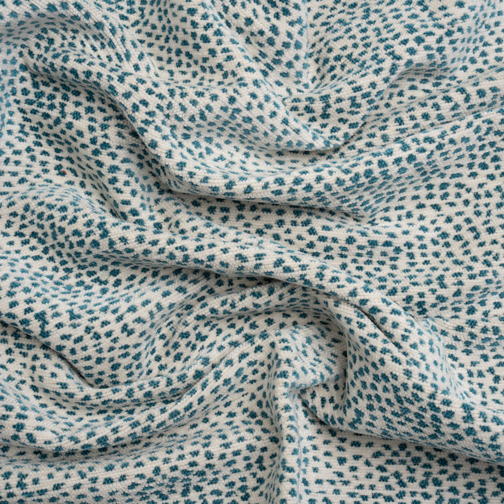 Upholstery Chenille - Teal Spotted - Remus Collection