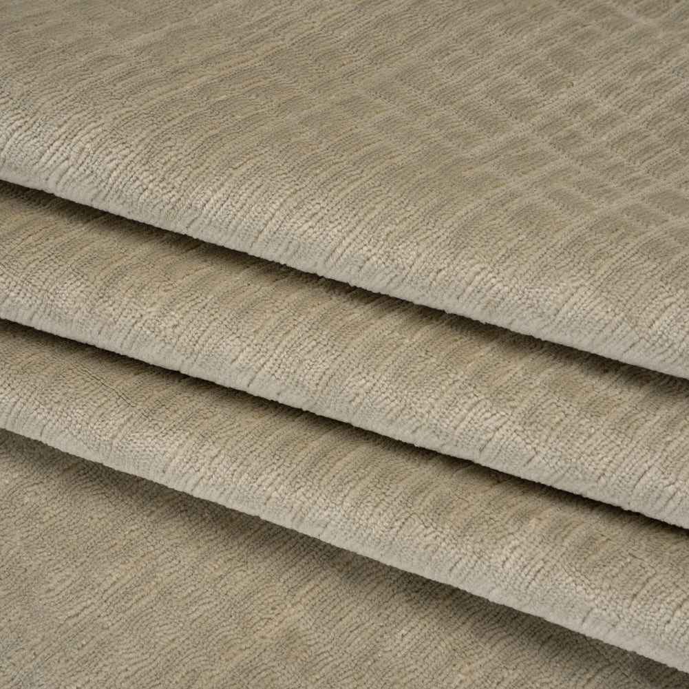 Polyester Upholstery Chenille - Fog Grid Texture - Carolina Collection