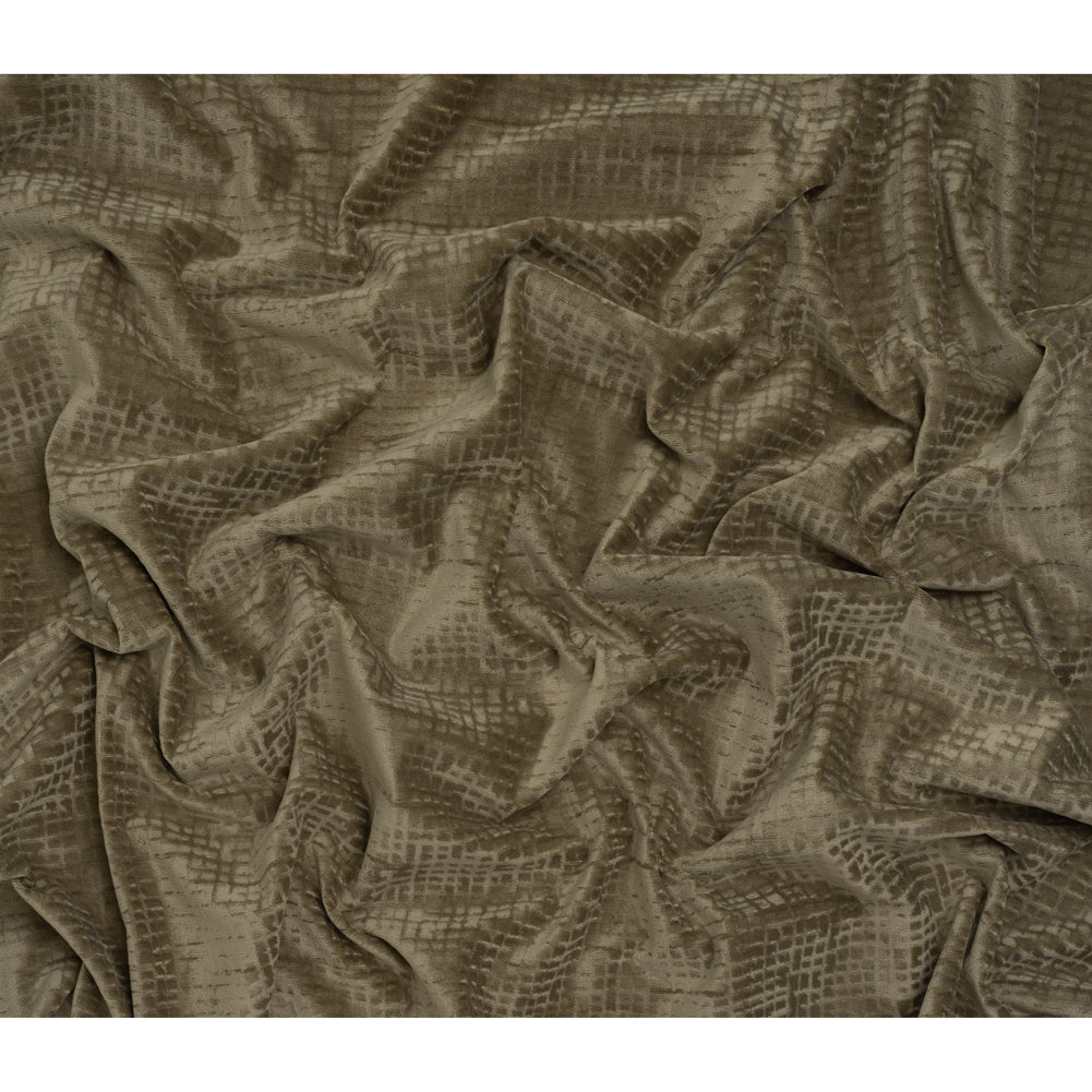 Polyester Upholstery Chenille - Pewter Grid Texture - Carolina Collection