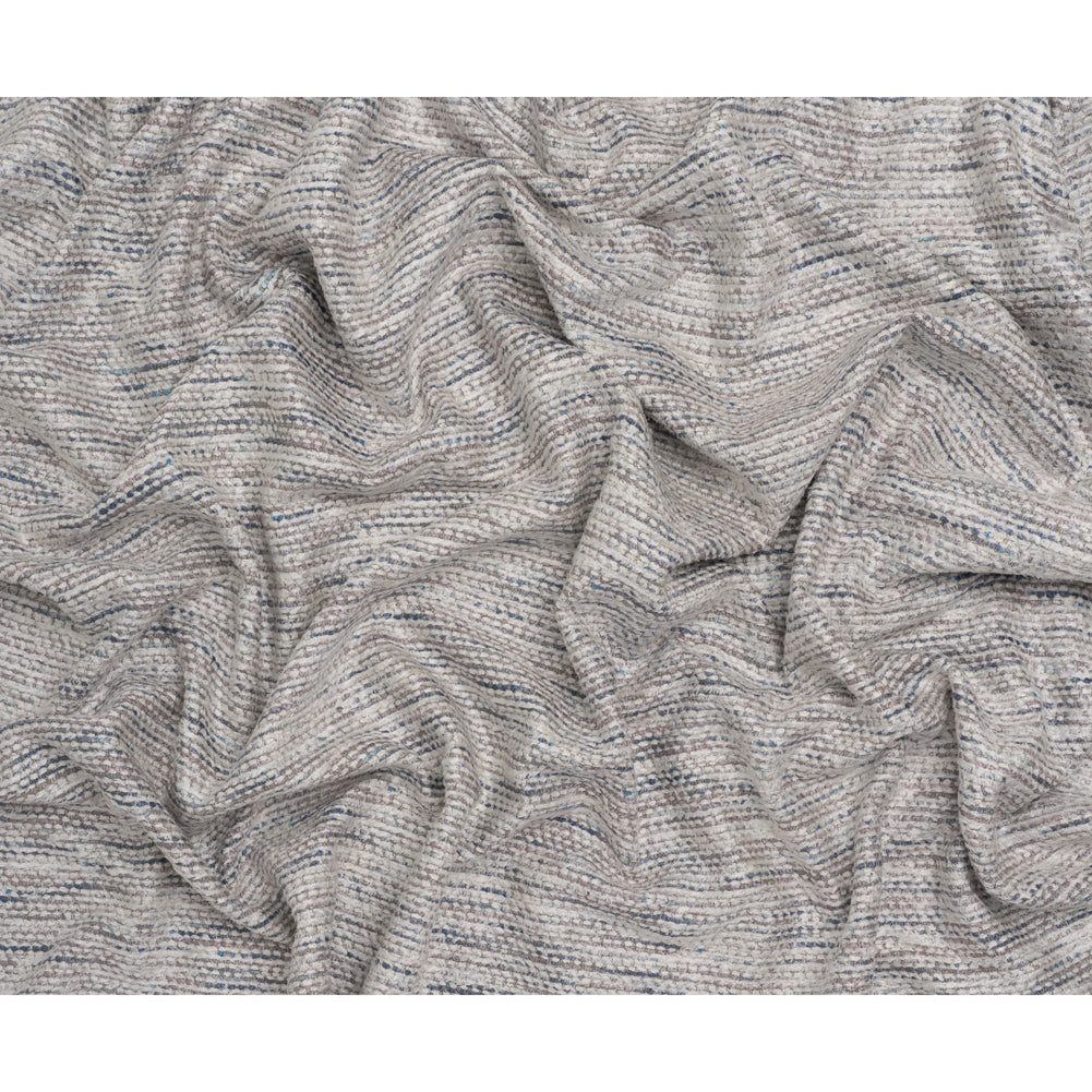 Recycled Olefin and Acrylic Upholstery Boucle and Chenille Tweed - Dusk Stripes - Virginia Collection