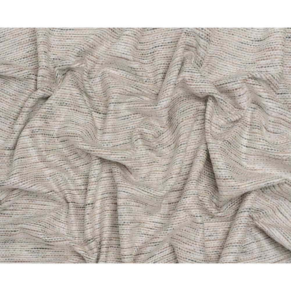 Recycled Olefin and Acrylic Upholstery Boucle and Chenille Tweed - Glacier Stripes - Virginia Collection