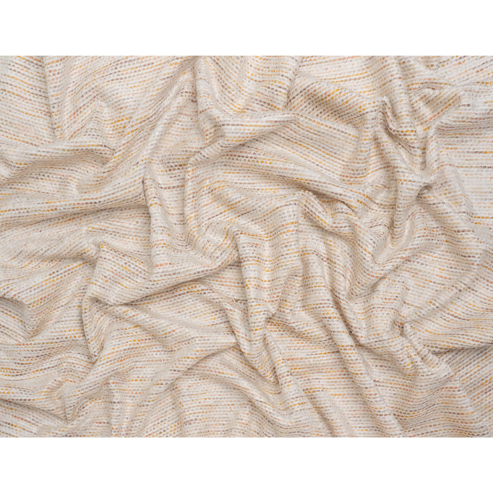 Recycled Olefin and Acrylic Upholstery Boucle and Chenille Tweed - Turmeric Root Stripes - Virginia Collection