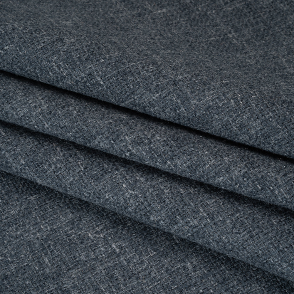 Polyester and Linen Textured Upholstery Woven - Indigo - Georgia Collection