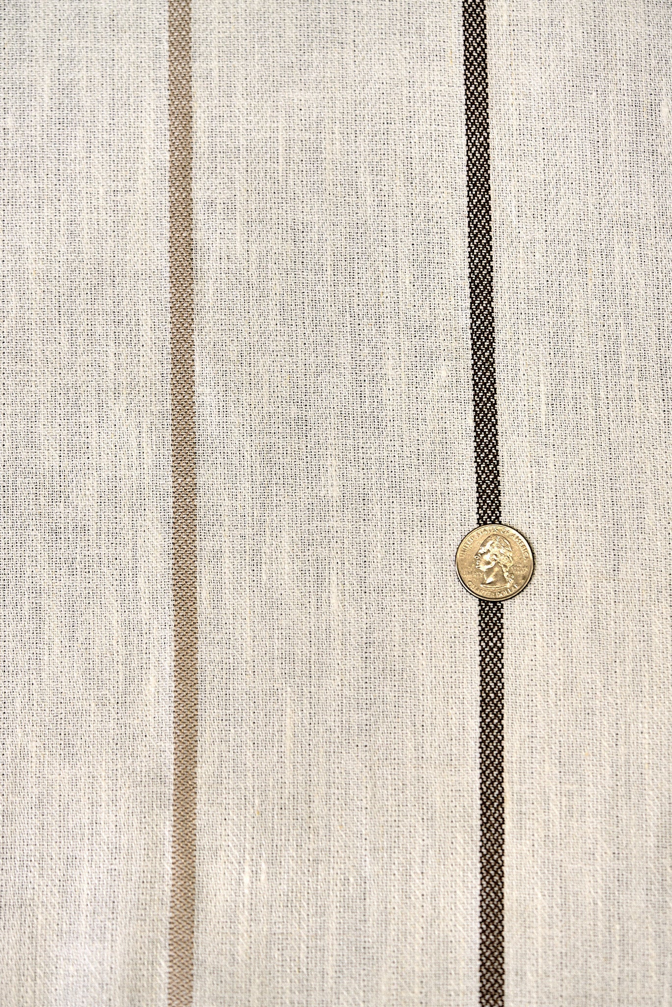 1 Yard Linen Novelty Herringbone Yarn Dyed Stripe Fabric Softened Color 54" Width