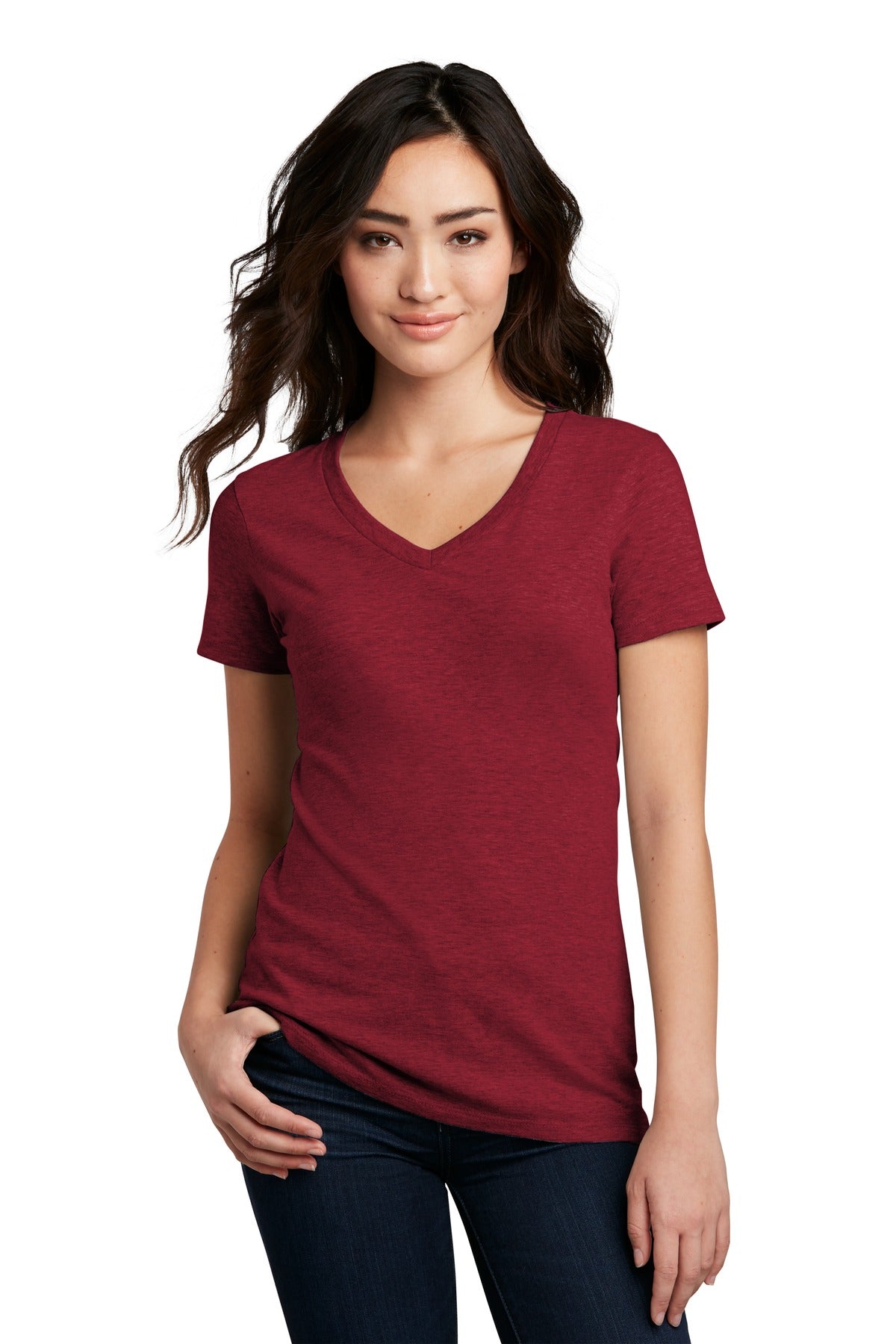District® Women's Perfect Blend® CVC V-Neck Tee