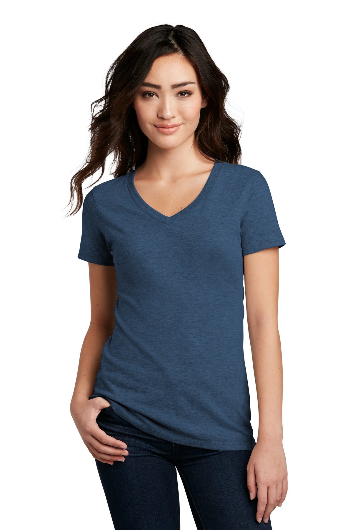 District® Women's Perfect Blend® CVC V-Neck Tee