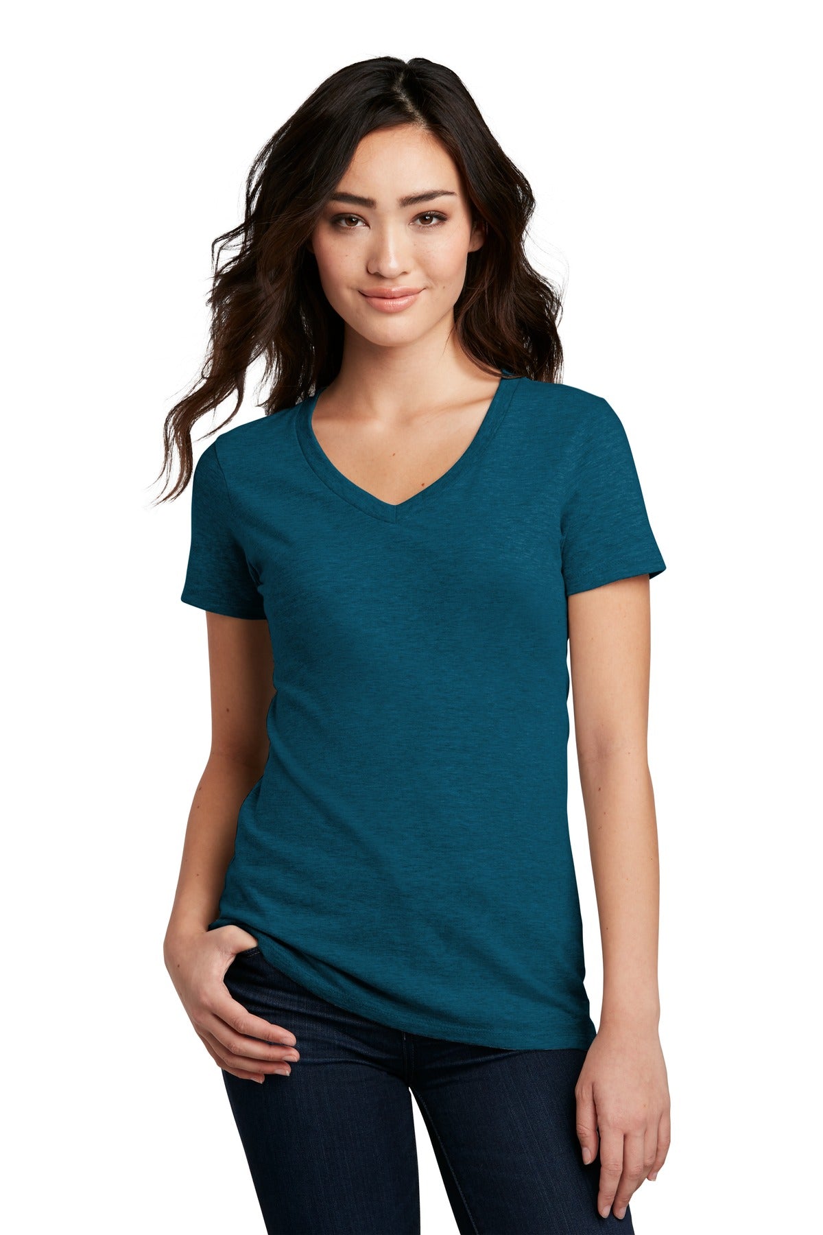 District® Women's Perfect Blend® CVC V-Neck Tee