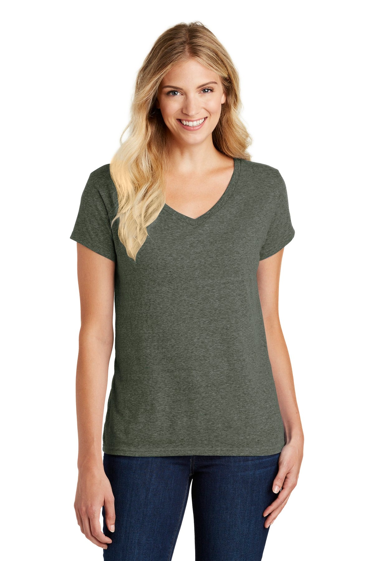 District® Women's Perfect Blend® CVC V-Neck Tee