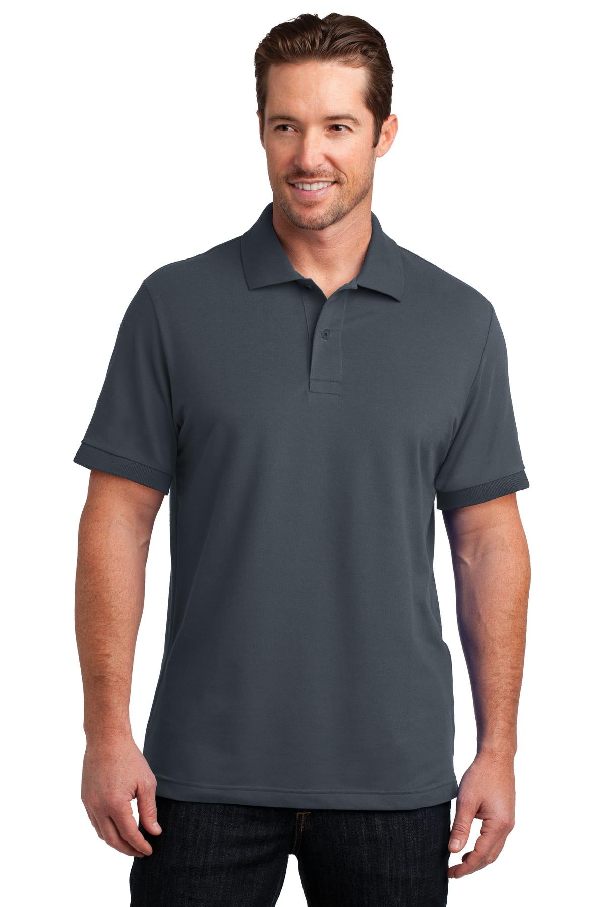 District Made® Mens Stretch Pique Polo
