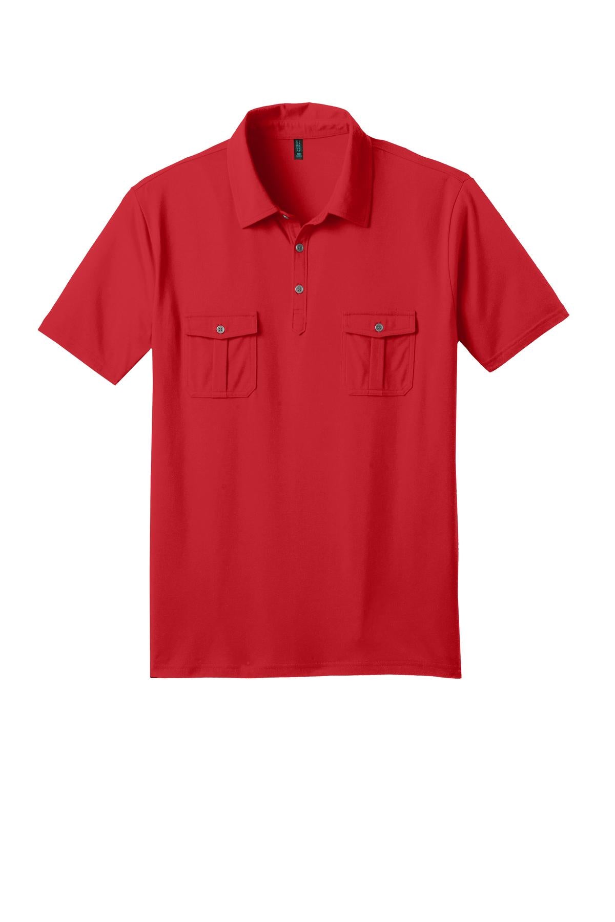 District Made® Mens Double Pocket Polo