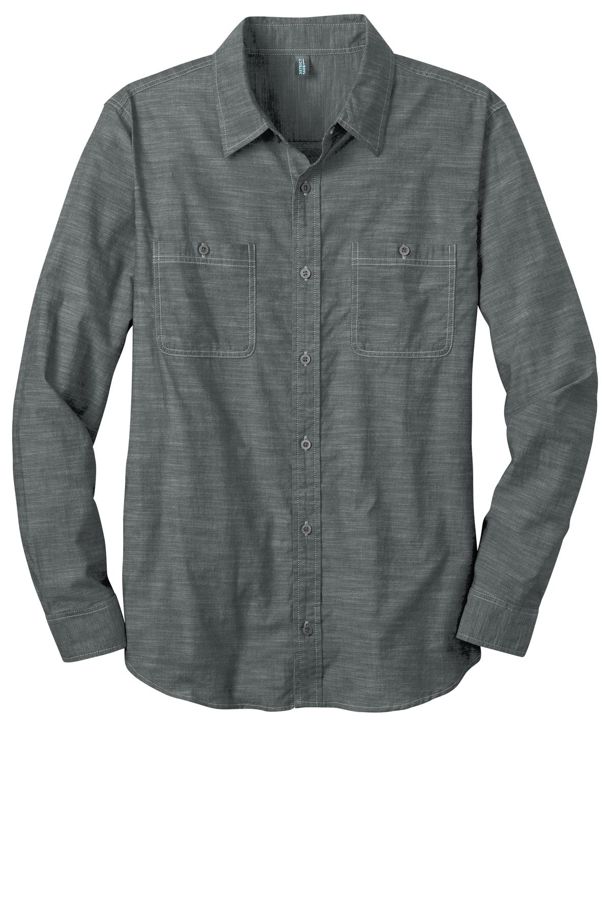 District Made® - Mens Long Sleeve Washed Woven Shirt