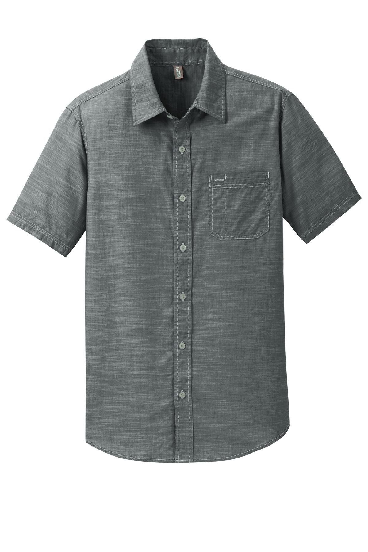 District Made® Mens Short Sleeve Washed Woven Shirt