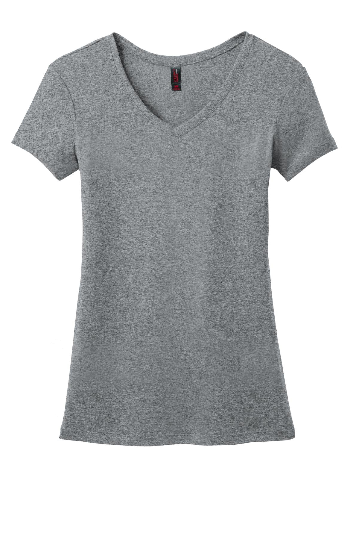 District Made® Ladies Mini Rib V-Neck Tee