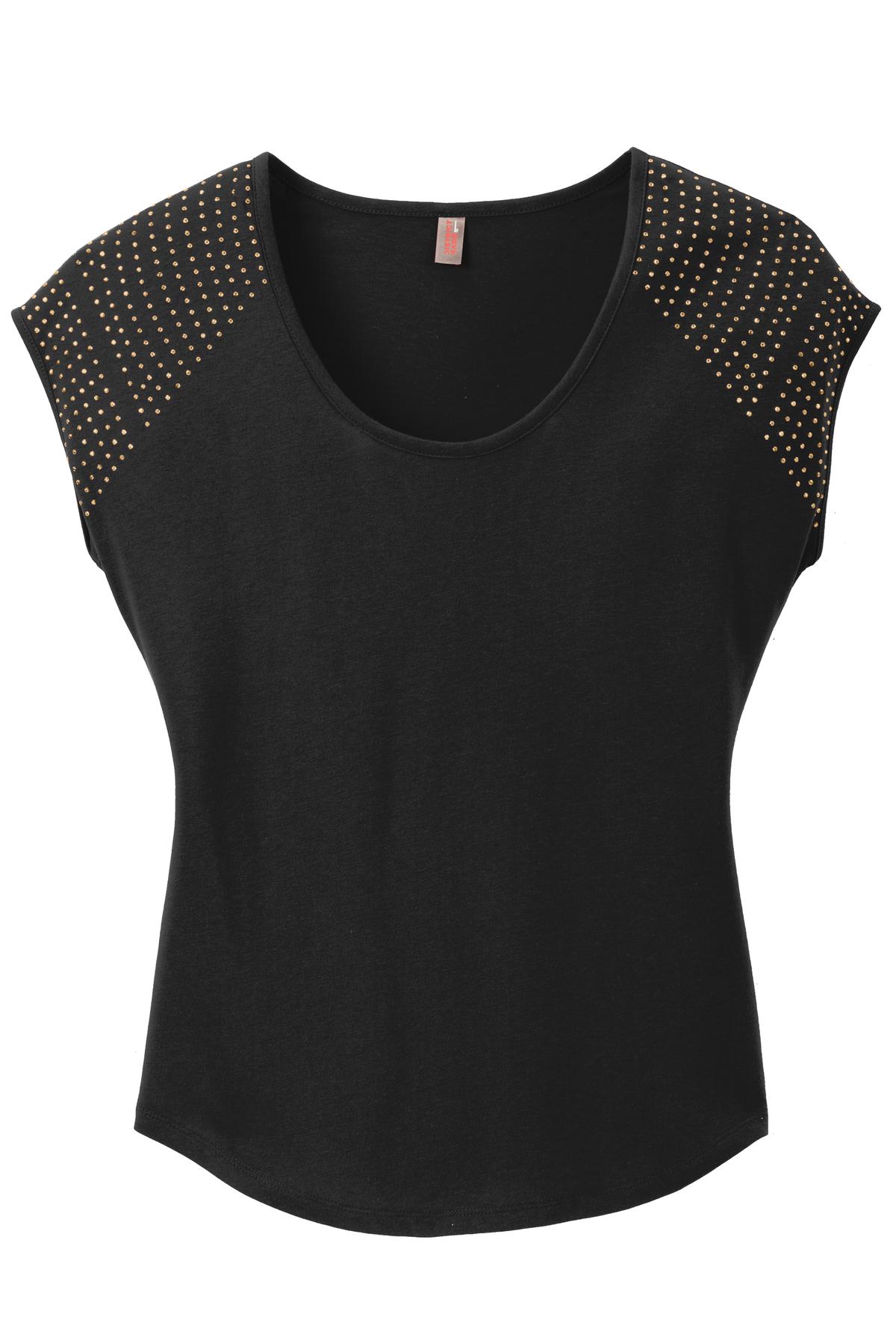 District Made® Ladies 60/40 Bling Tee