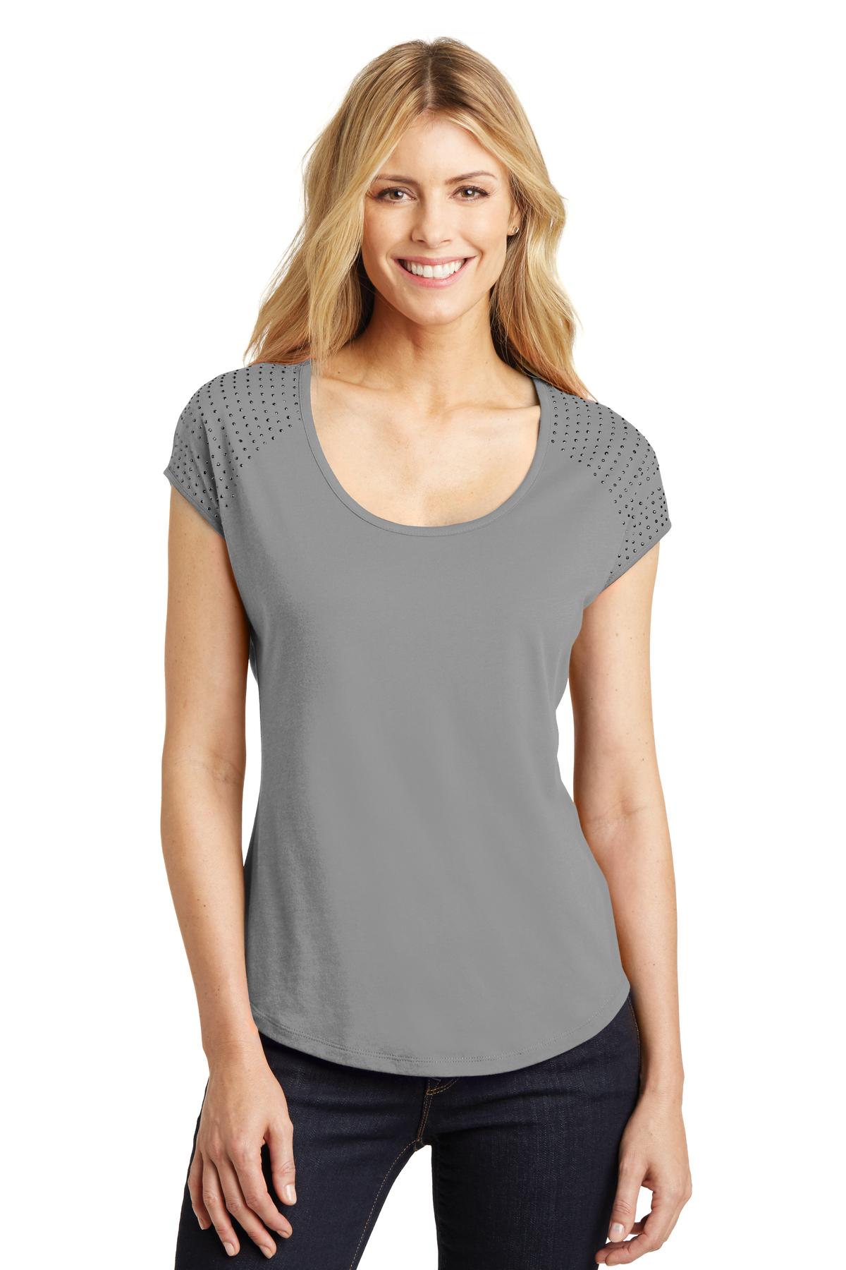 District Made® Ladies 60/40 Bling Tee