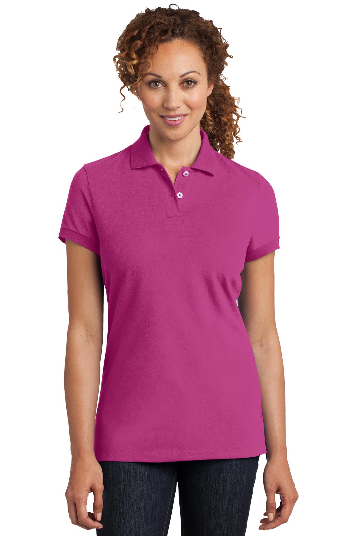 District Made® Ladies Stretch Pique Polo