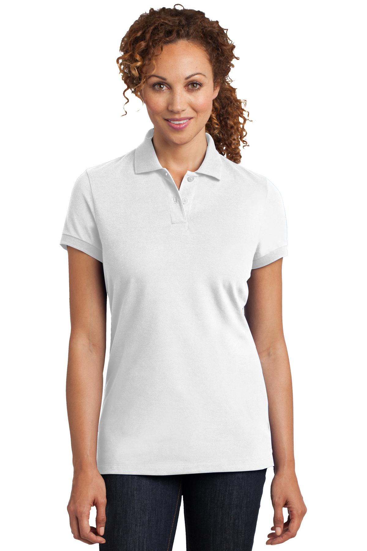 District Made® Ladies Stretch Pique Polo