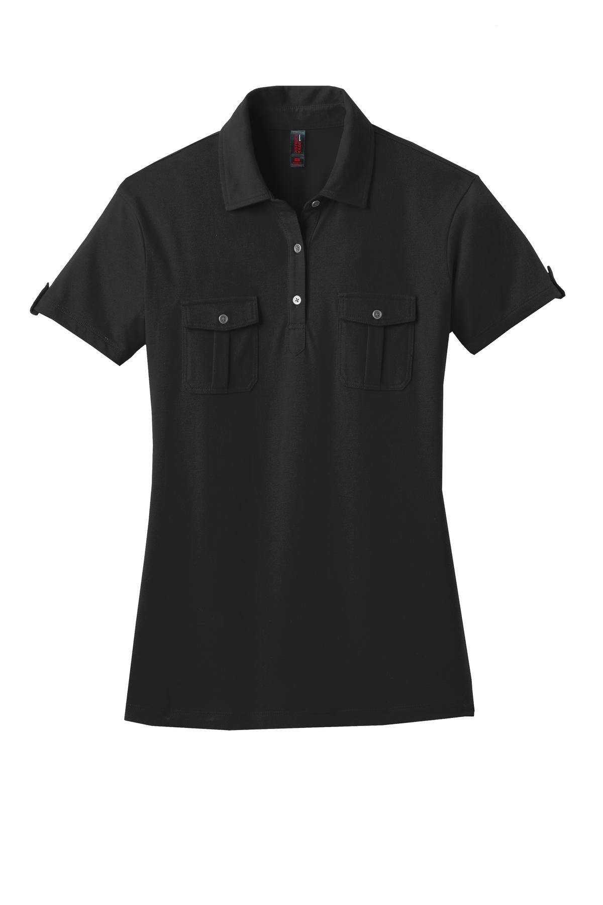 District Made® Ladies Double Pocket Polo