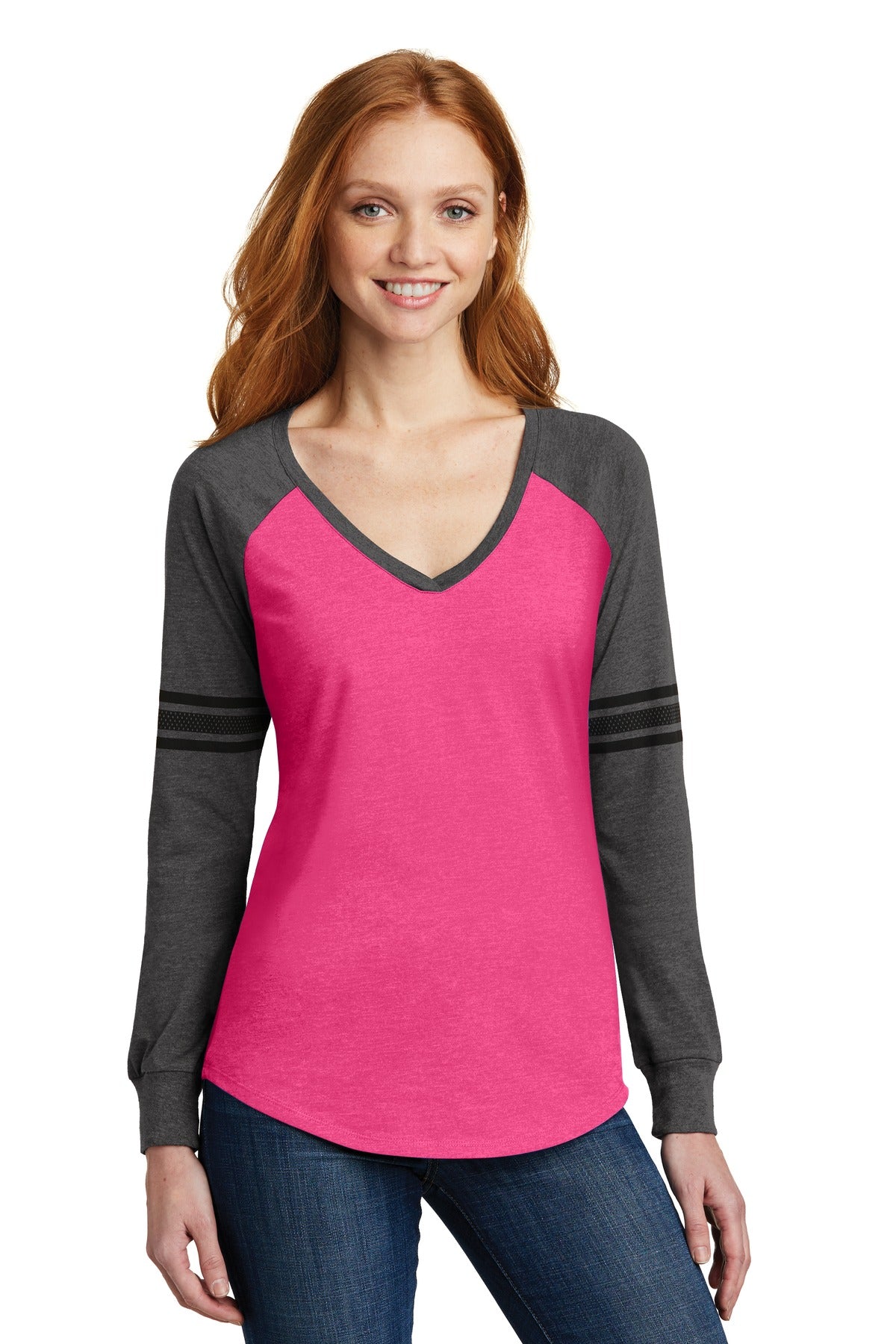 District ® Women's Game Long Sleeve V-Neck Tee