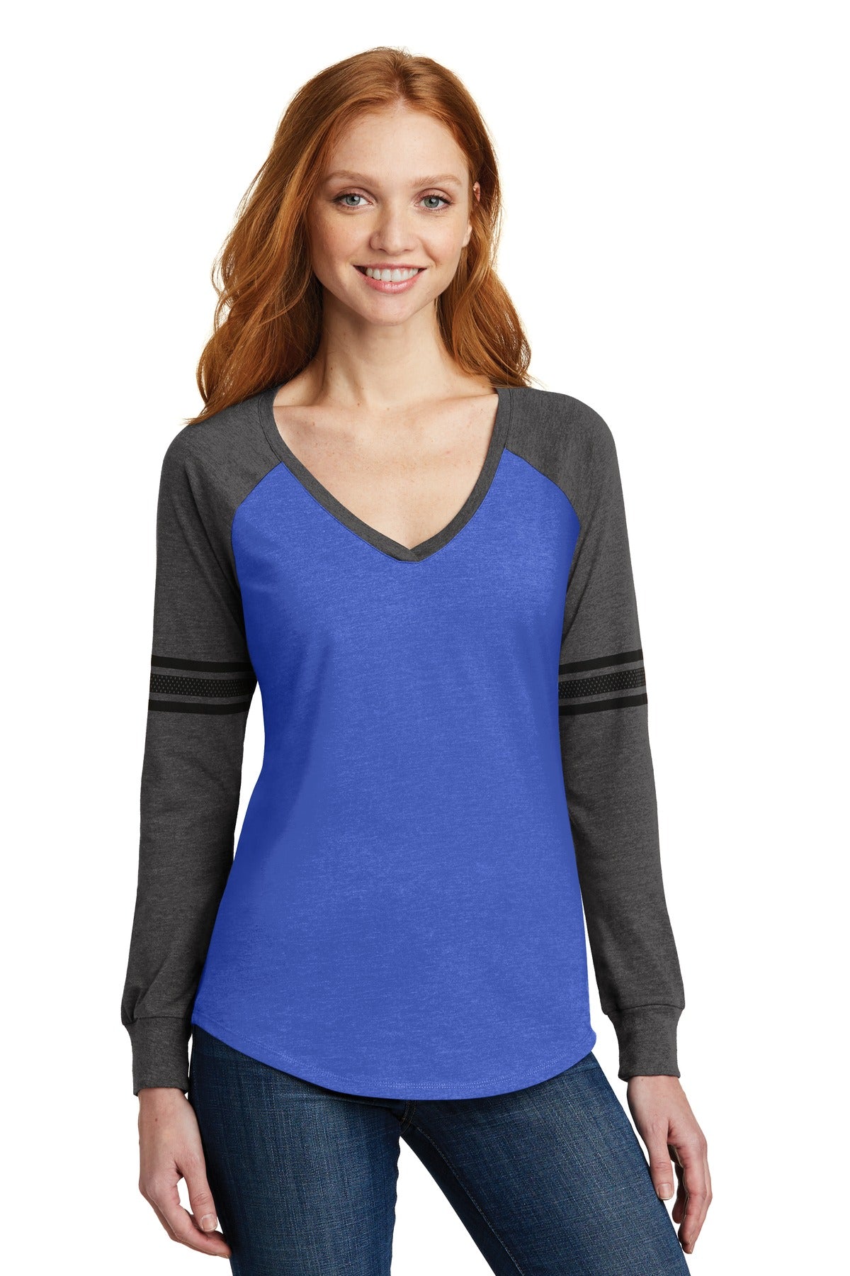 District ® Women's Game Long Sleeve V-Neck Tee