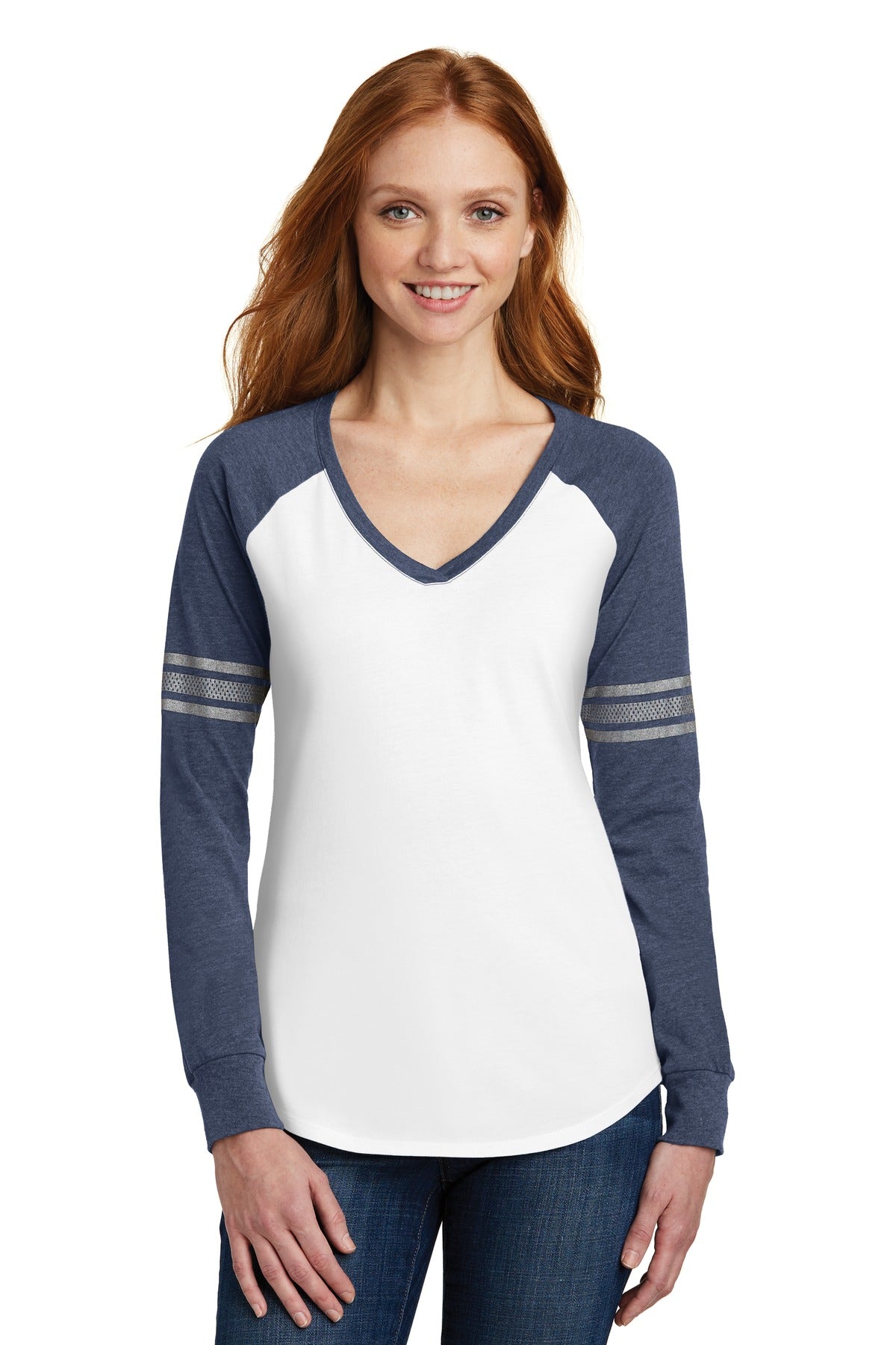 District ® Women's Game Long Sleeve V-Neck Tee