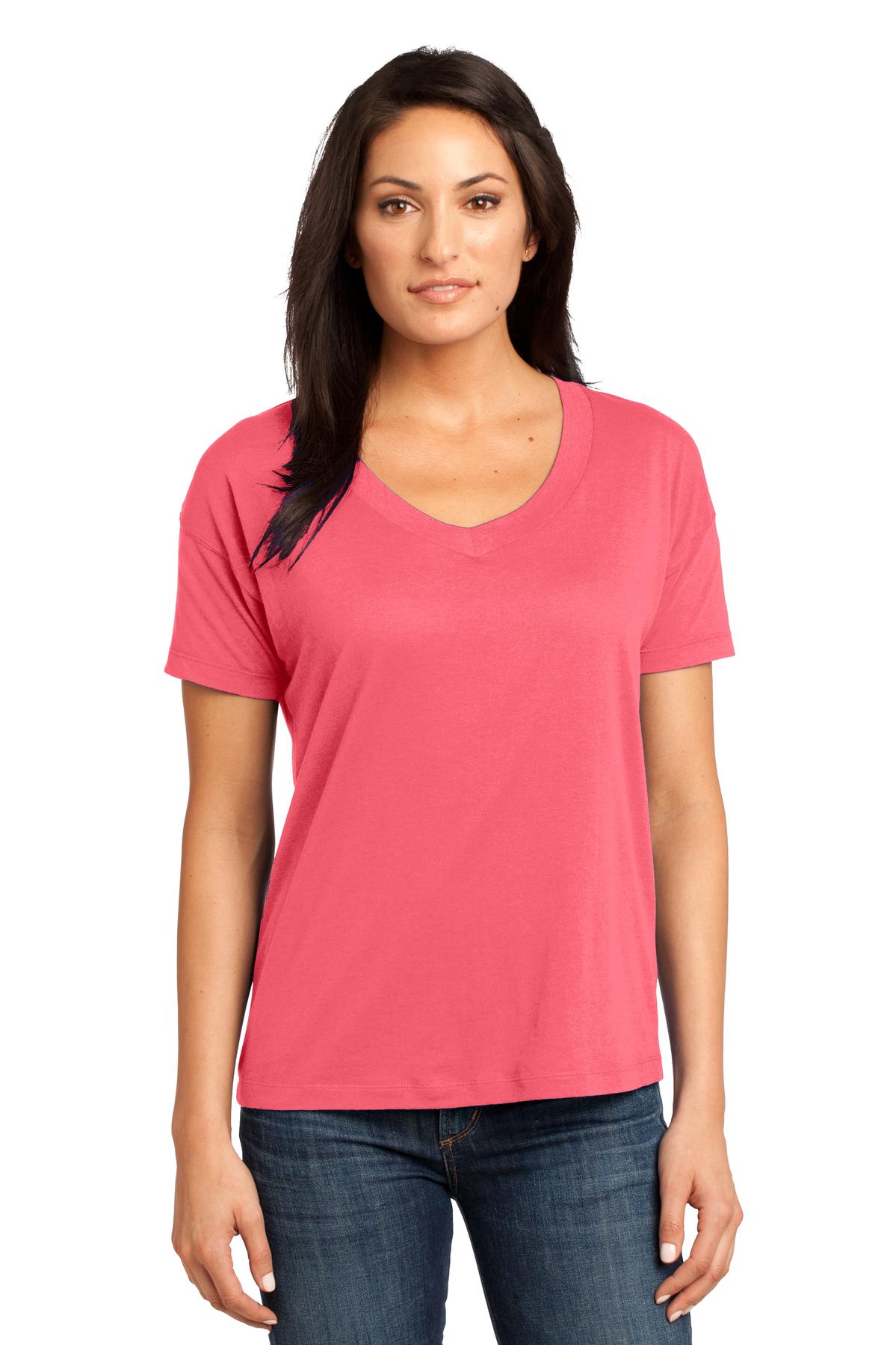District Made® - Ladies Modal Blend Relaxed V-Neck Tee