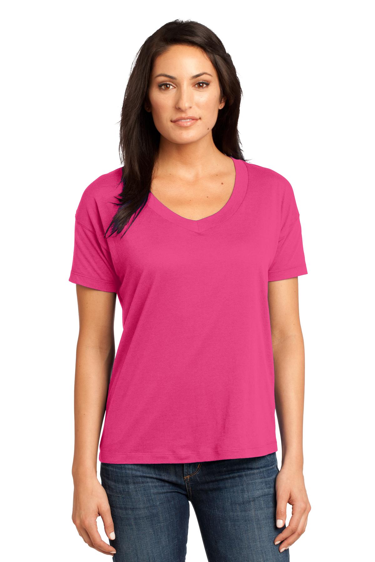 District Made® - Ladies Modal Blend Relaxed V-Neck Tee