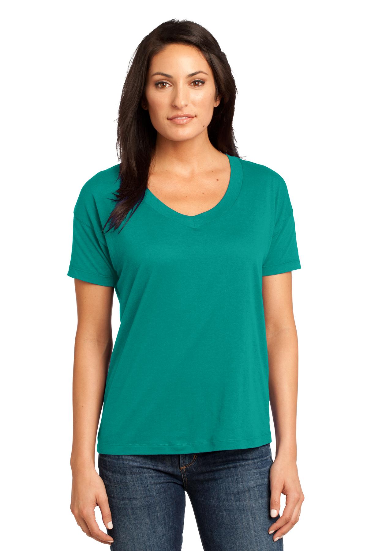 District Made® - Ladies Modal Blend Relaxed V-Neck Tee