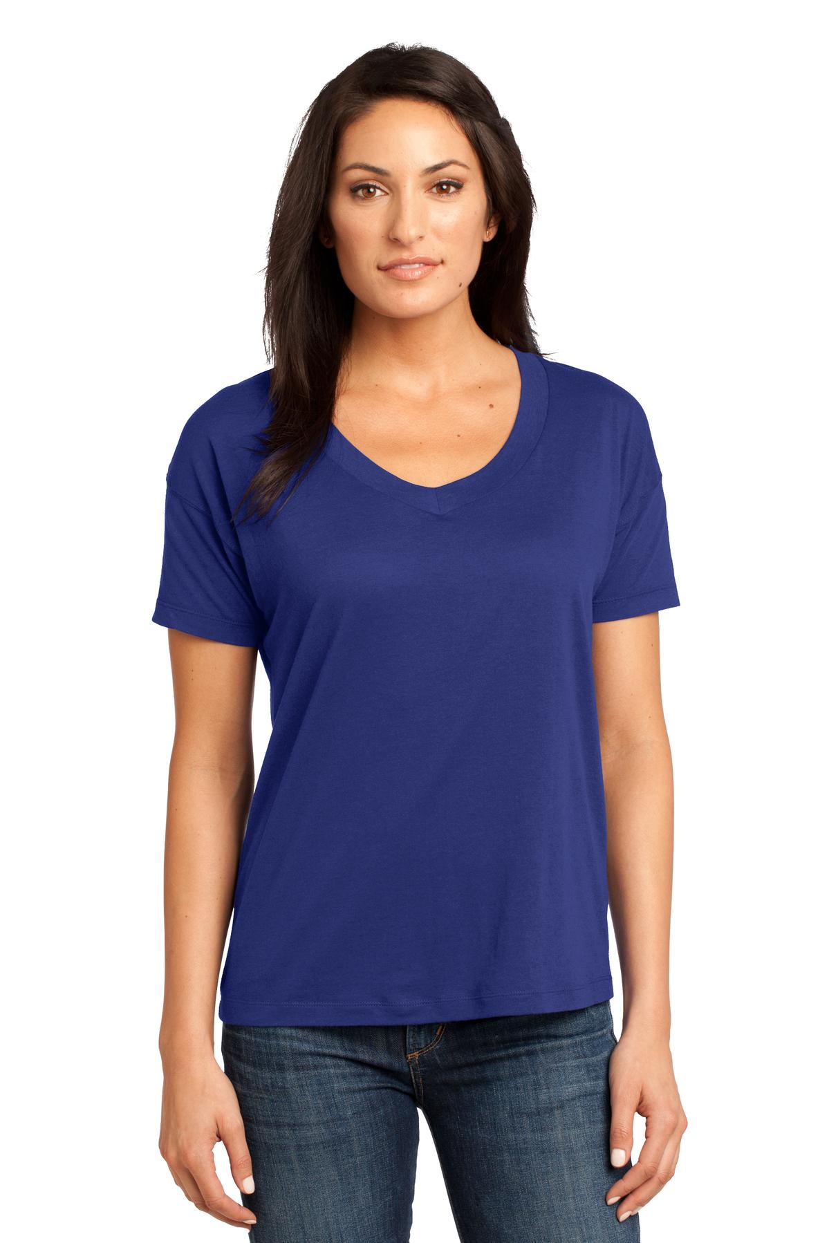 District Made® - Ladies Modal Blend Relaxed V-Neck Tee