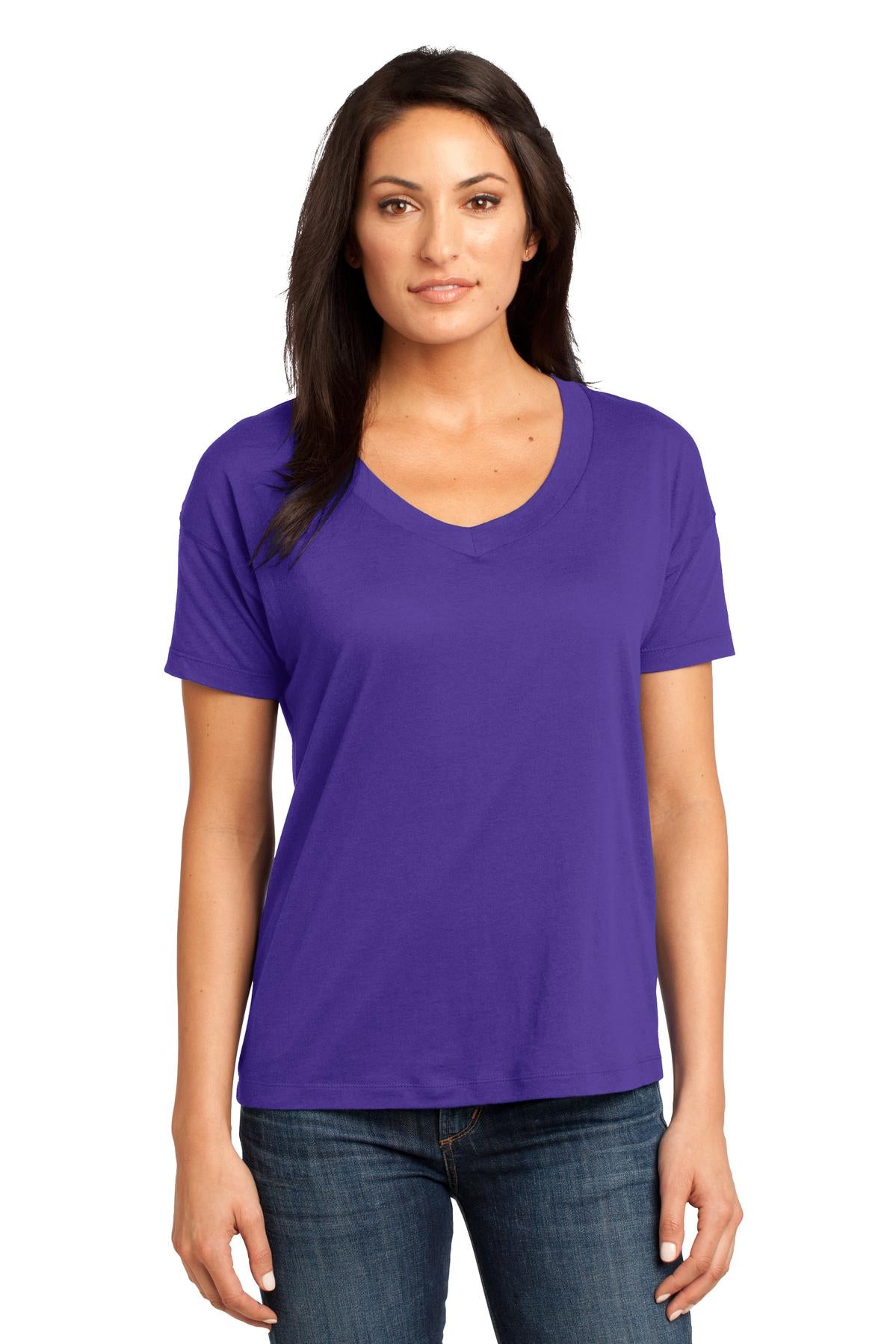 District Made® - Ladies Modal Blend Relaxed V-Neck Tee