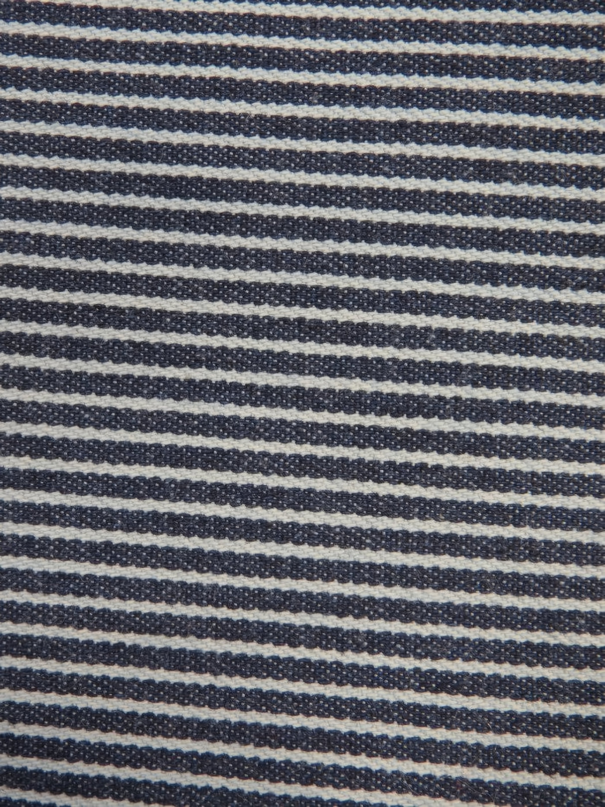 Stretch Denim Fabric Natural with Navy Stripe 9oz