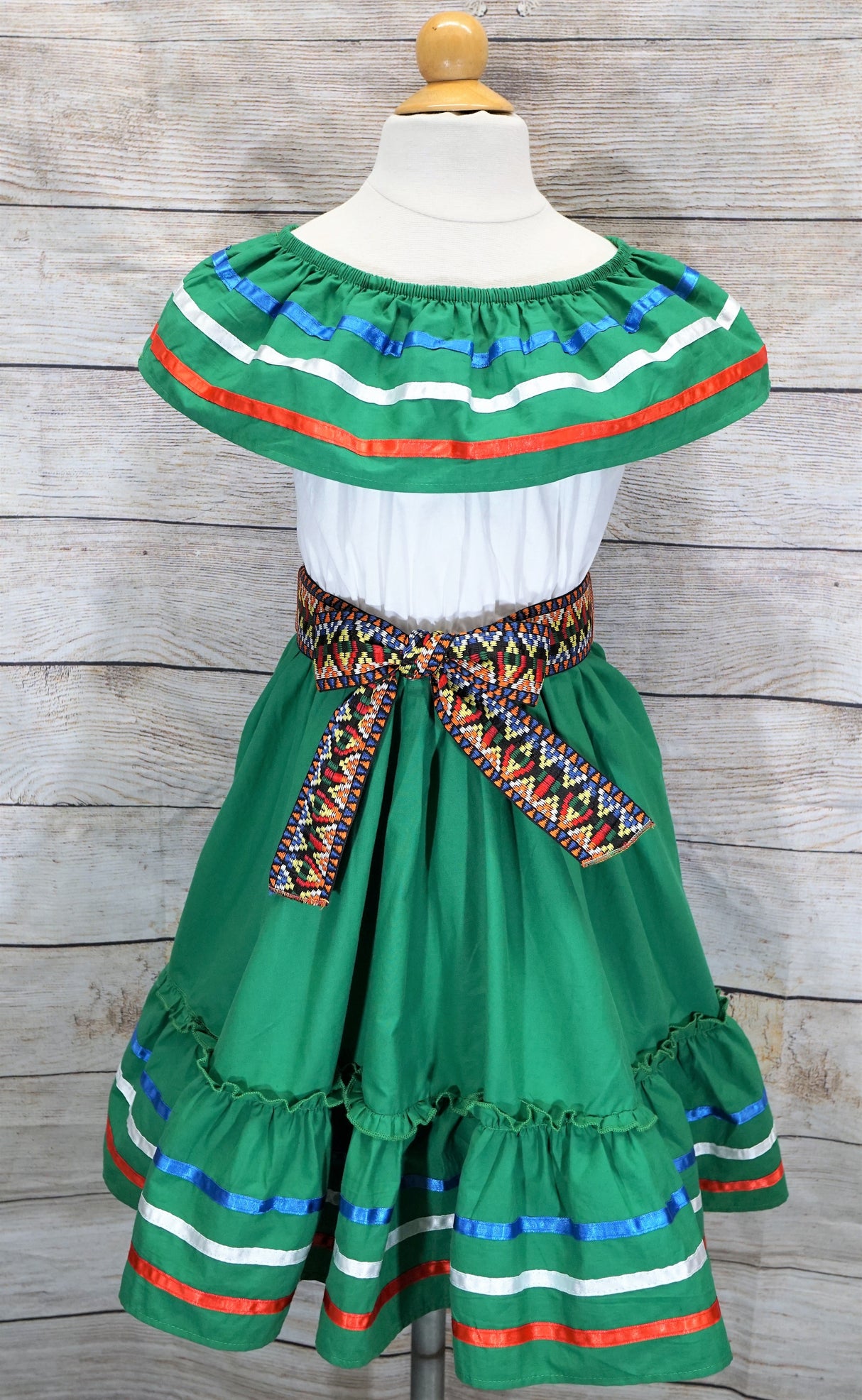 Unik Girl's Fancy Traditional Mexican Cinco De Mayo Fiesta Dress - Colorful Embroidered Fiesta Dress, Size 4-14 (1 Piece)