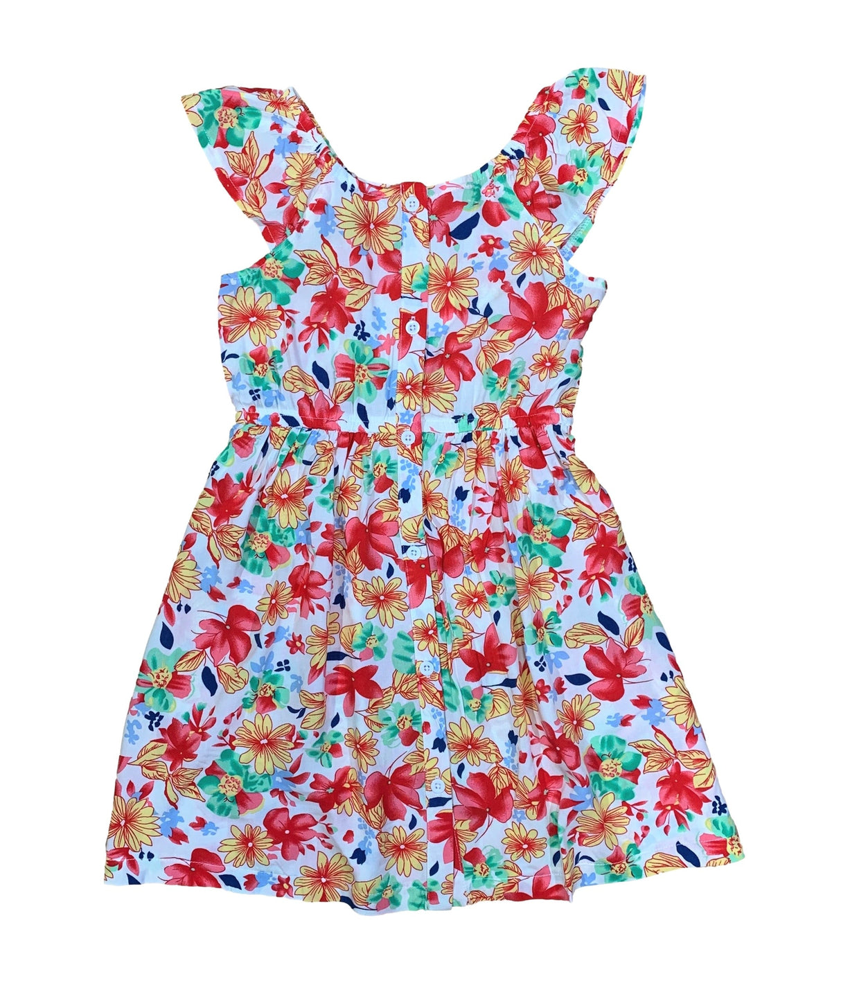 Rayon Flower Dress Rayon Fabric - Pink Hawaii, Purple Mistery, Red Floral, Girls Dress, Sizes 2-8 (1 Piece)