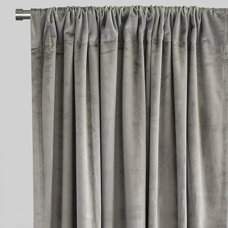 Calypso Velvet Fabric - Solid Pewter, 54" X 84" (2 Panels)