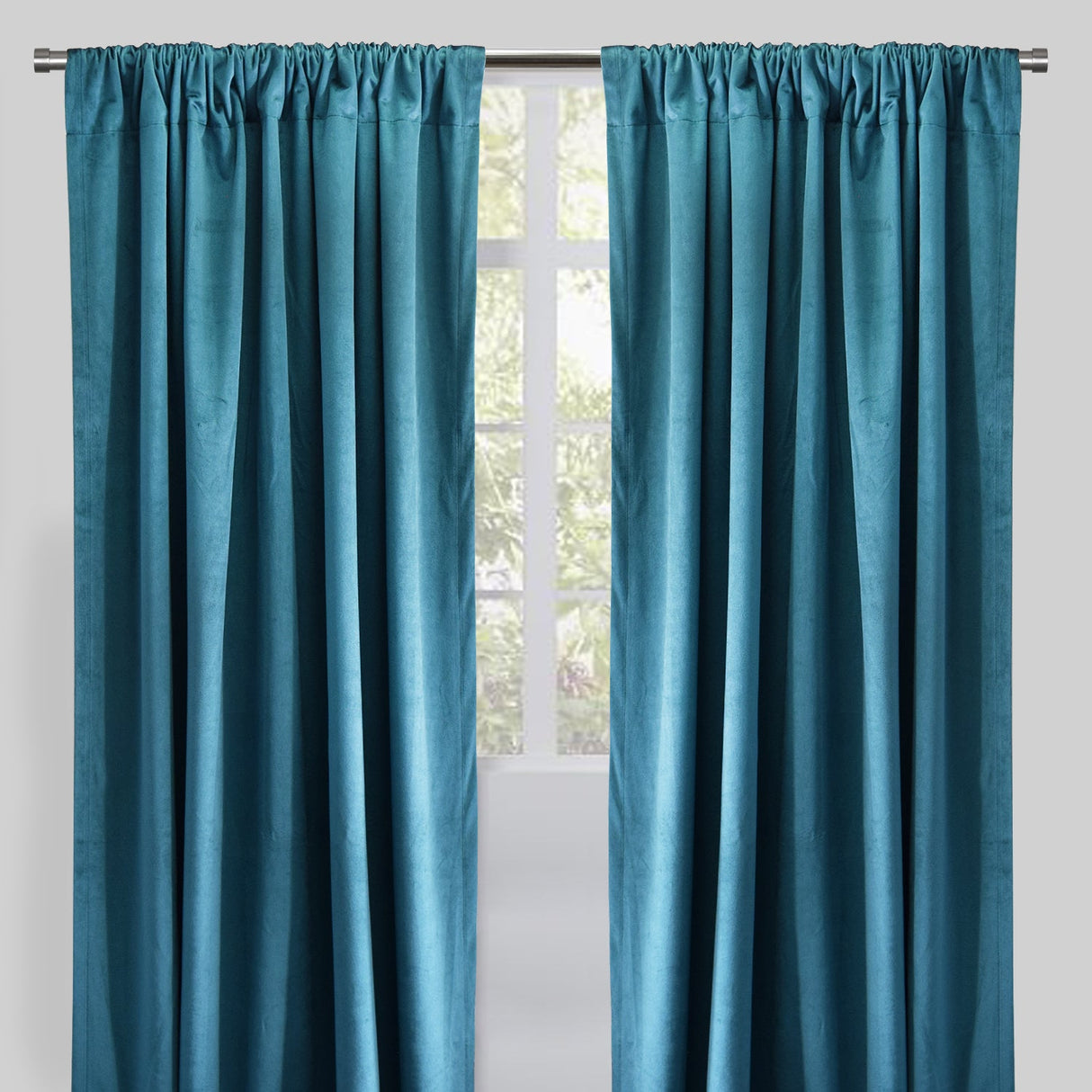 Calypso Velvet Fabric - Solid Pewter, 54" X 84" (2 Panels)