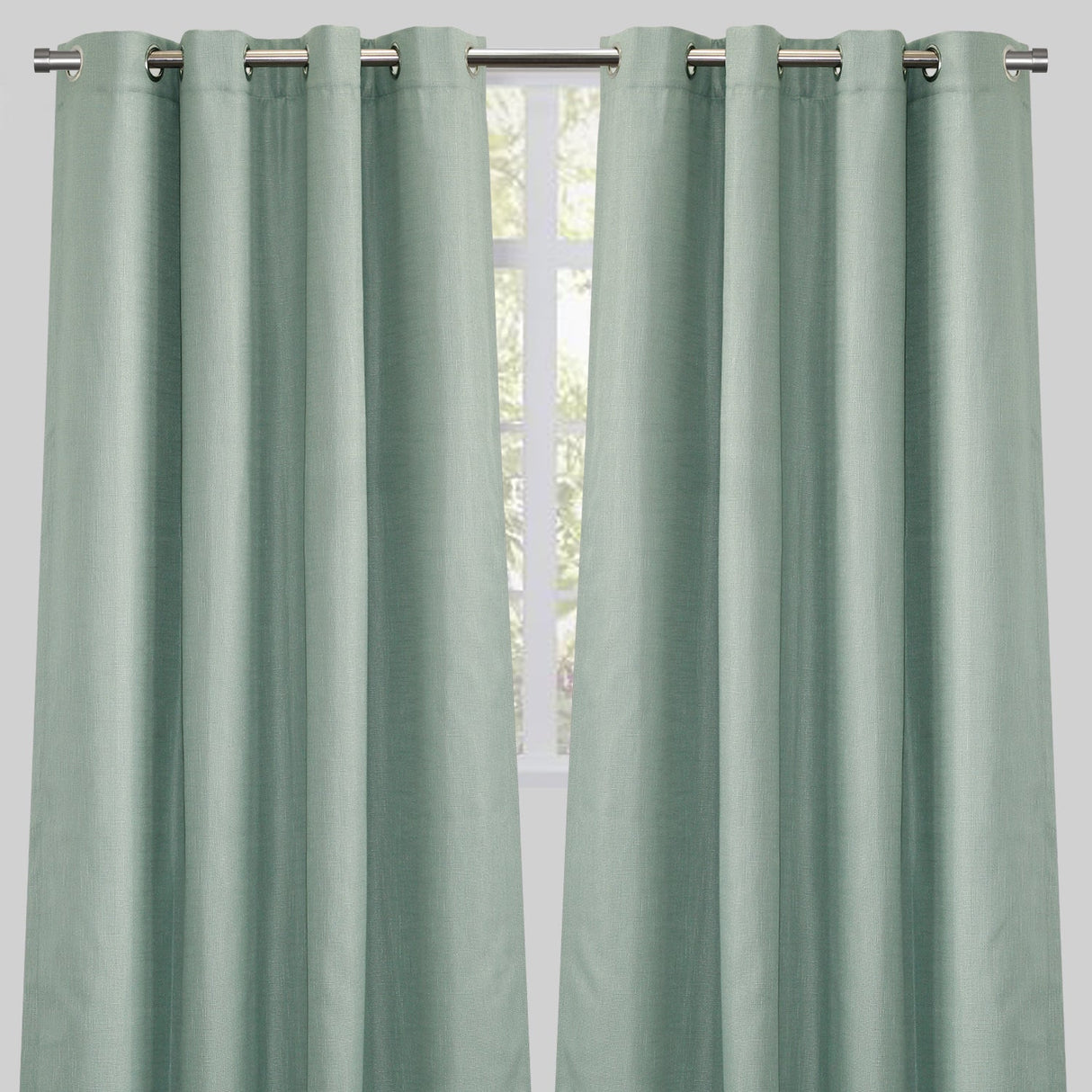 Leno Polyester Fabric - Seaspray Solid Textured, 54X96, Grommet (1 Pair)